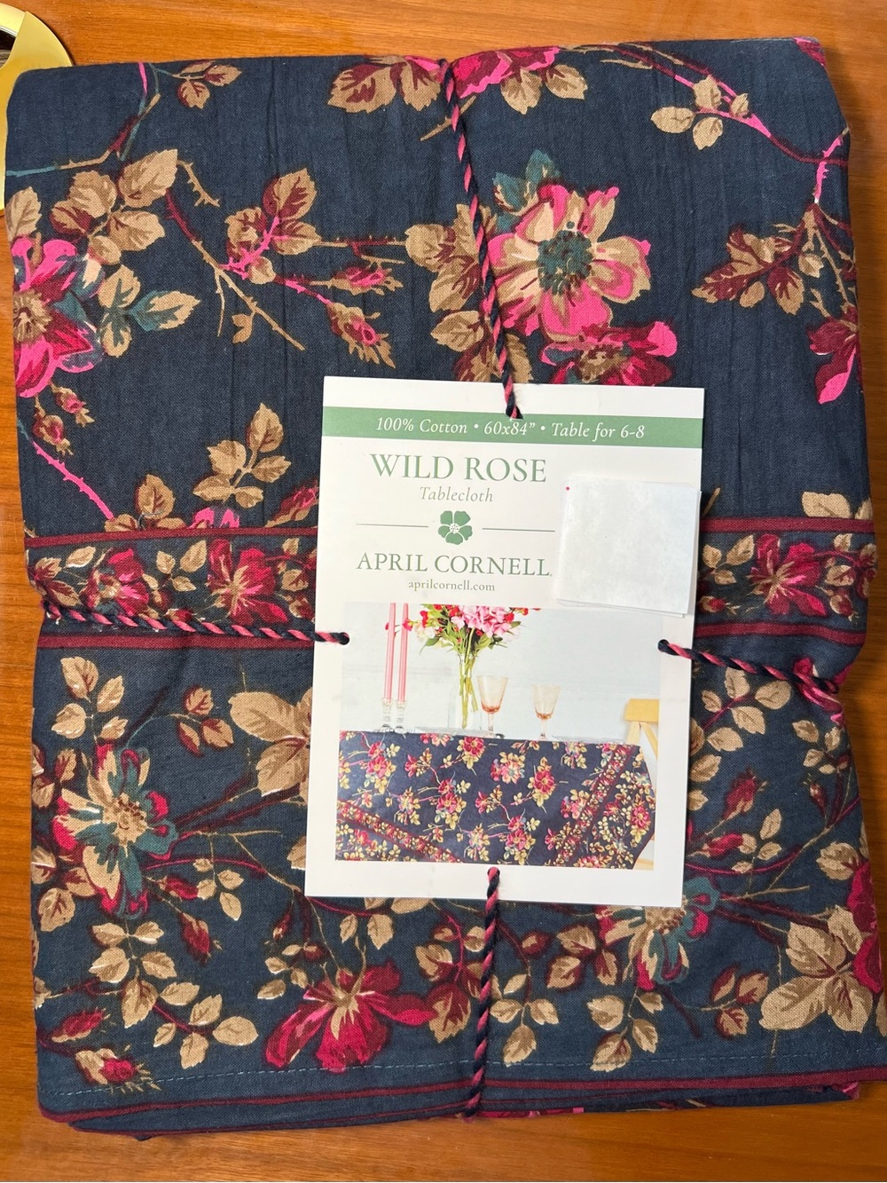 April Cornell 60x84 Wild Rose Floral Tablecloth NWT